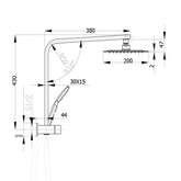 Quadro Twin Compact Hand Shower With Overhead Rain Shower in Chrome